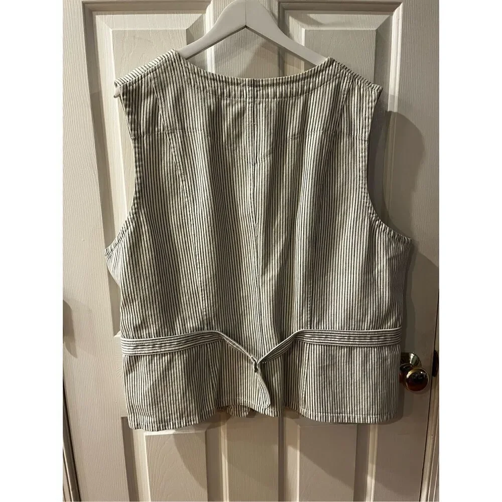 Ralph Lauren Denim & Supply MCMLX VII Hickory Striped Vest sz 3X EUC